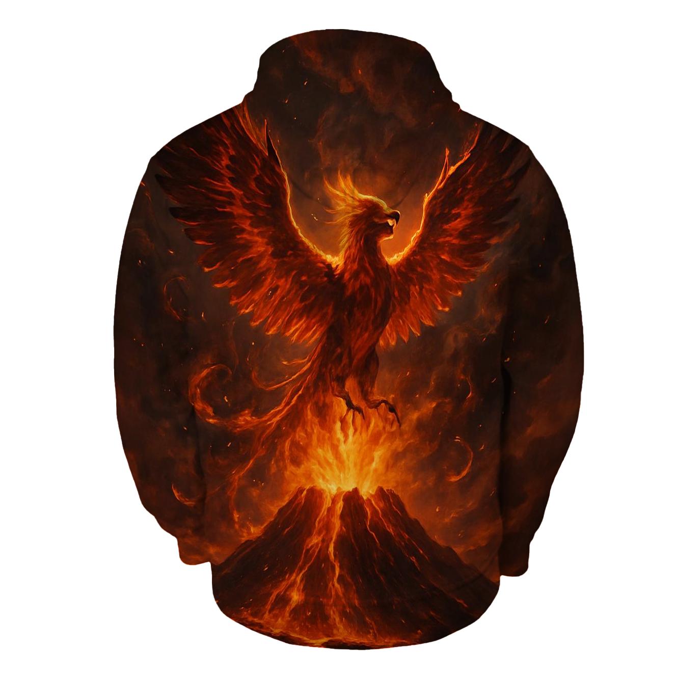 Volcanic Phoenix Flight custom hoodies