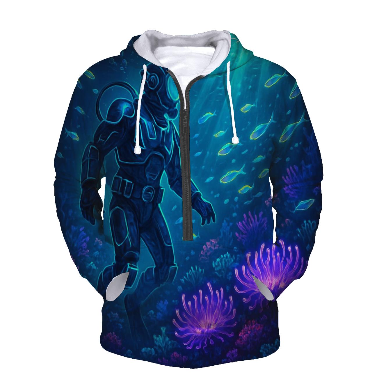 Electric Coral Reef Explorer heavyweight hoodies