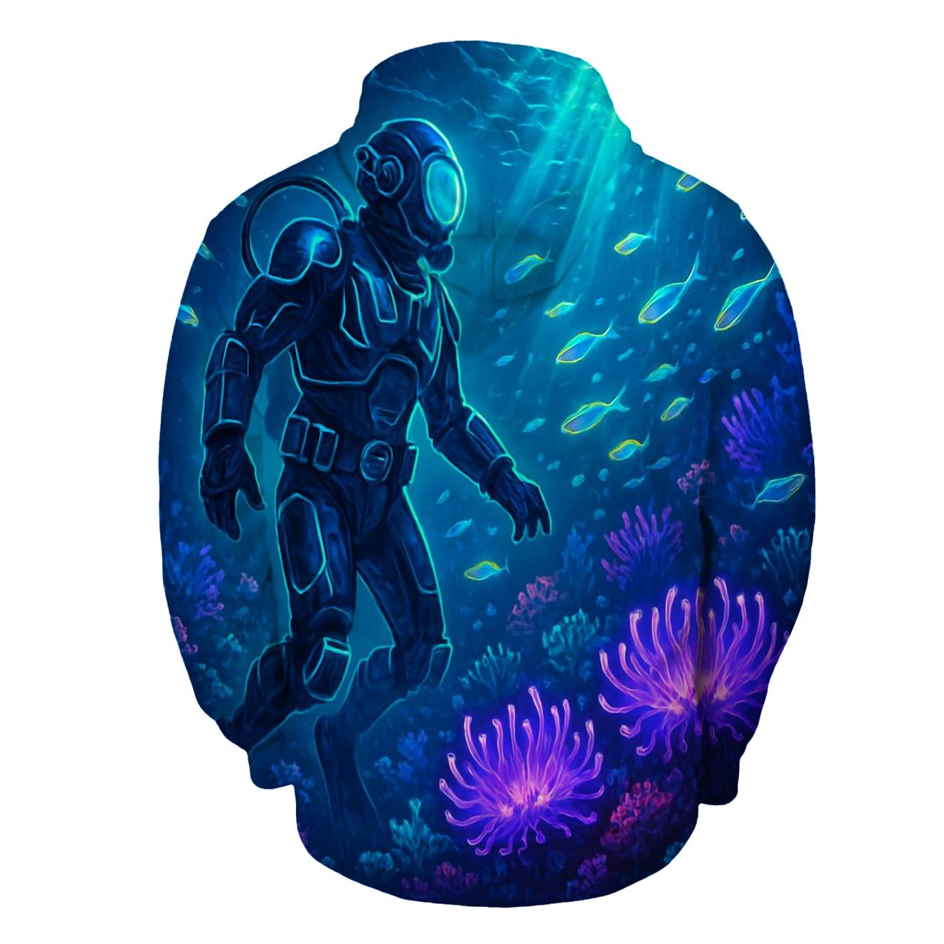 Electric Coral Reef Explorer heavyweight hoodies