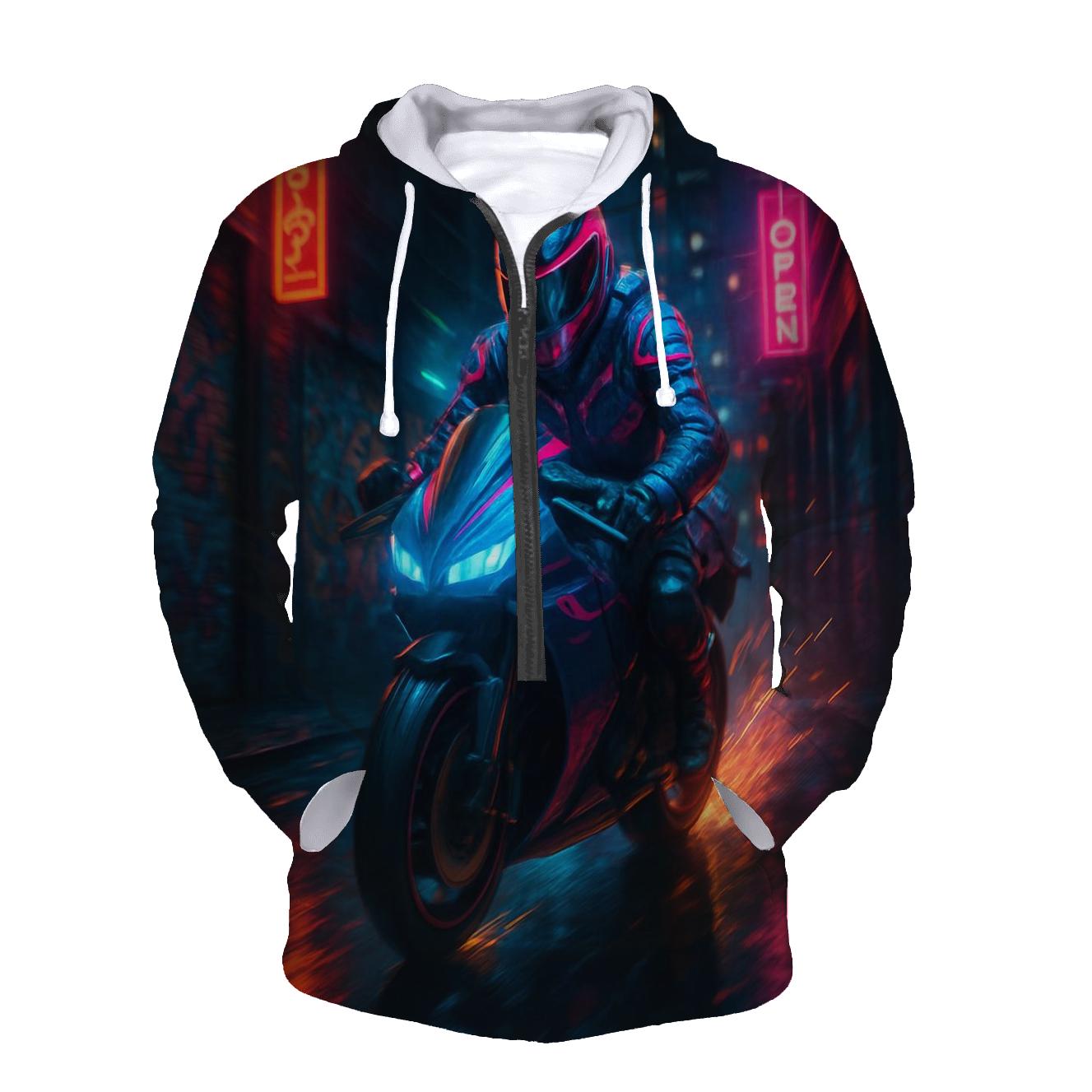Electric Neon Street Racer printed hoodies