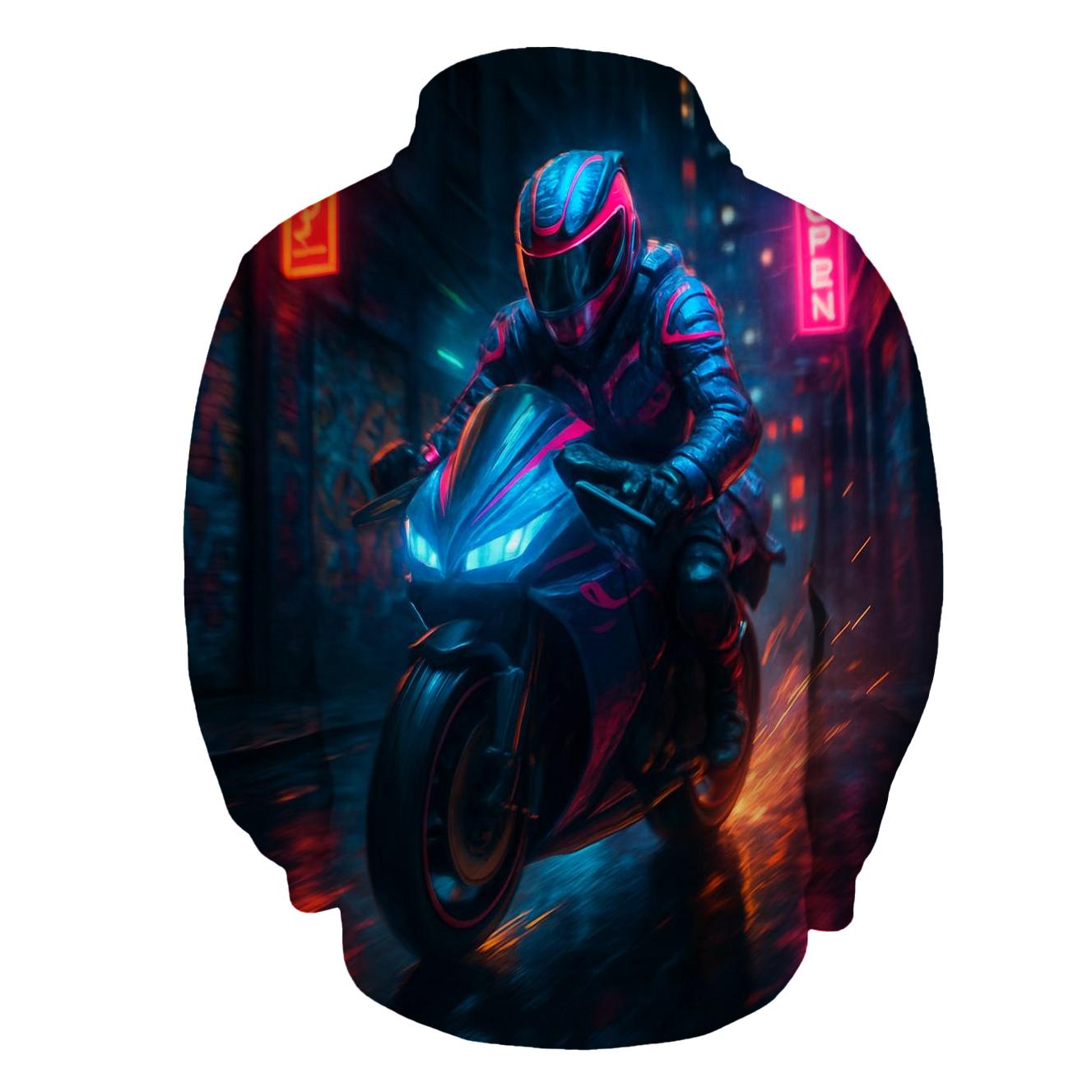 Electric Neon Street Racer printed hoodies
