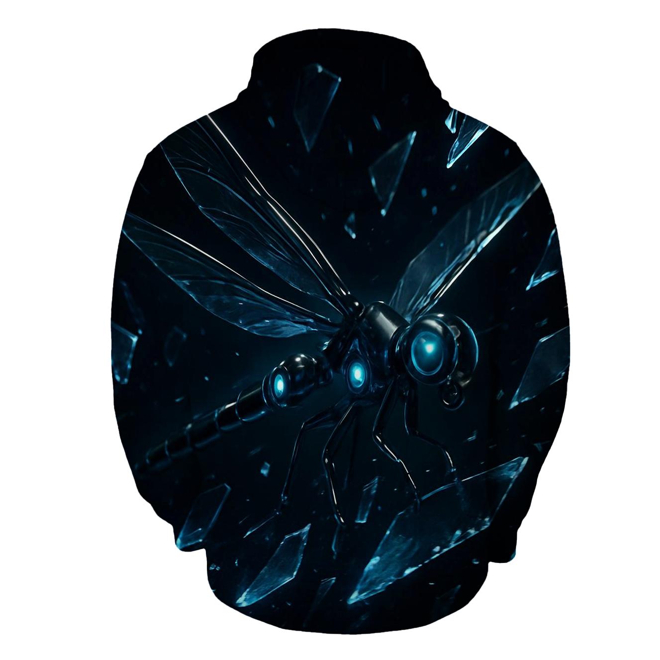 Mechanical Dragonfly Escape graphic hoodies