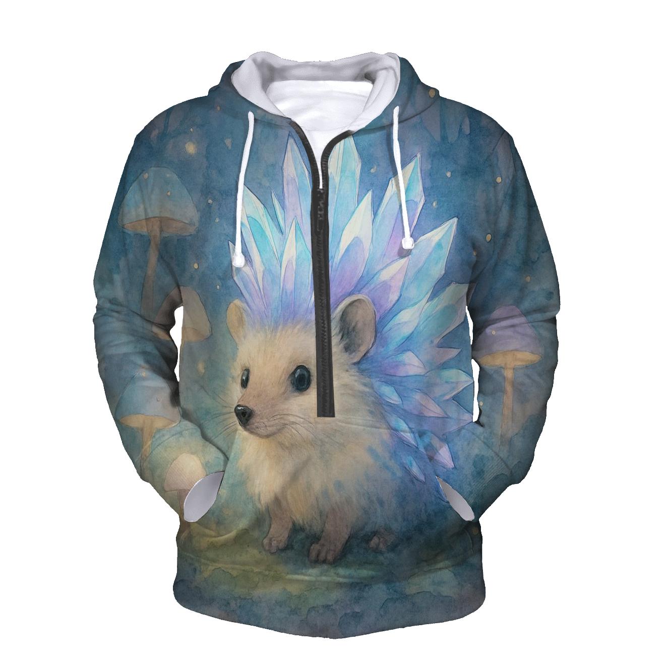Glowing Crystal Hedgehog graphic hoodies