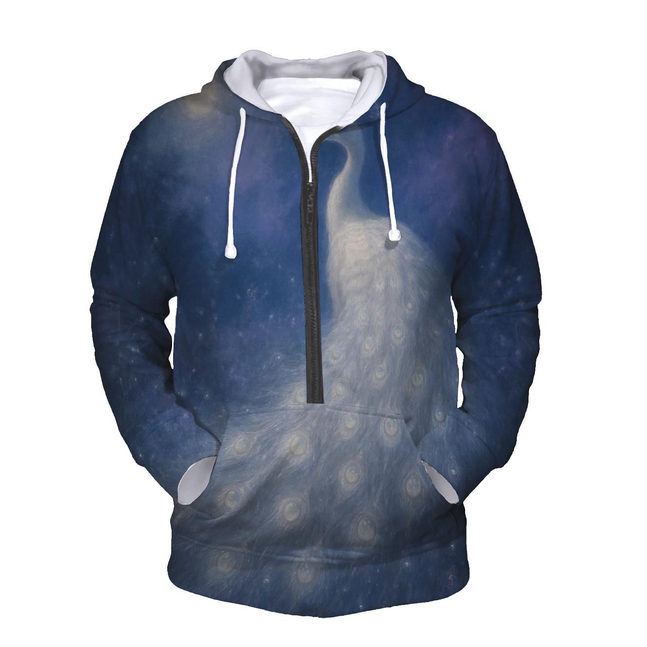 Moonlit Peacock Elegance lightweight hoodies