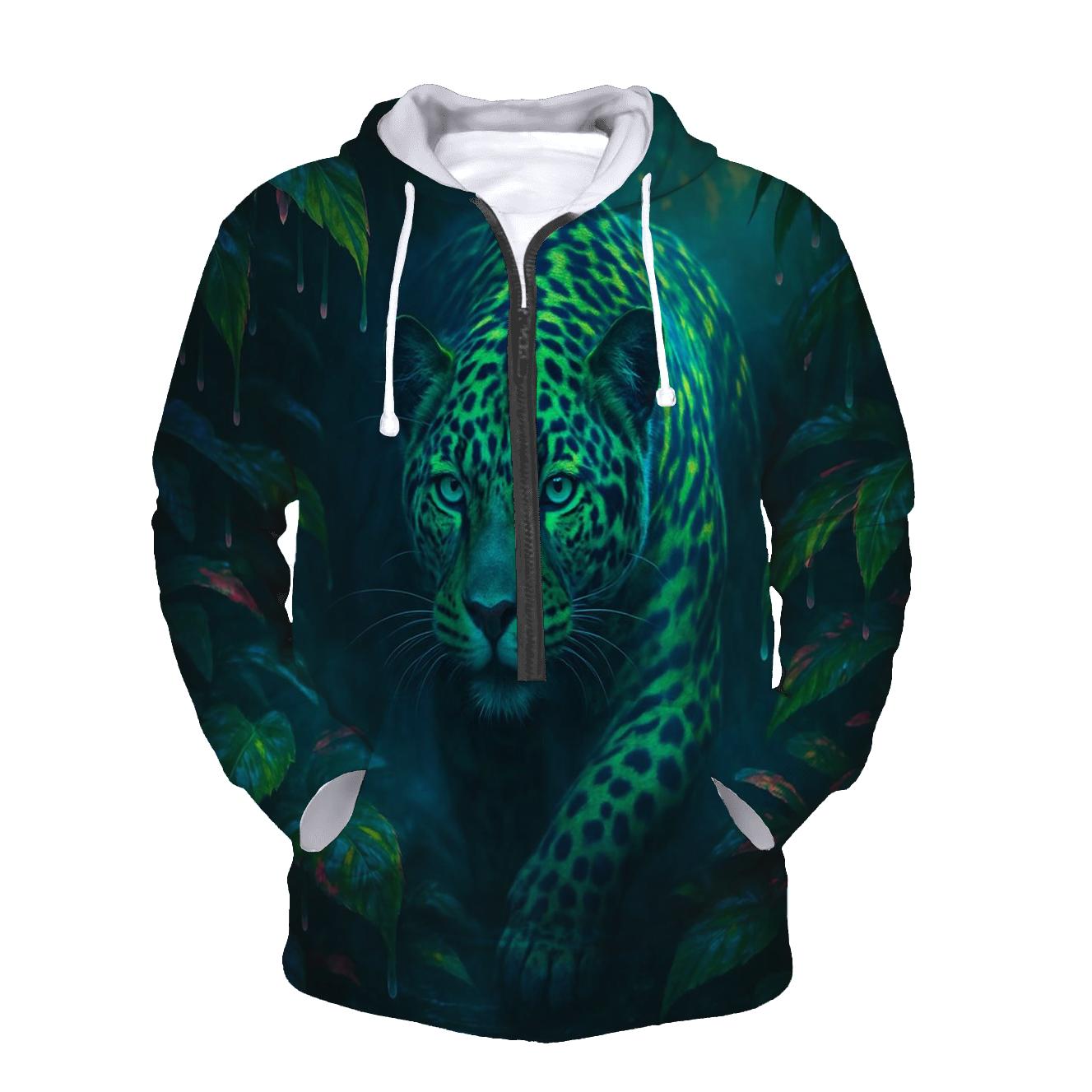 Electric Rainforest Jaguar zip-up hoodies
