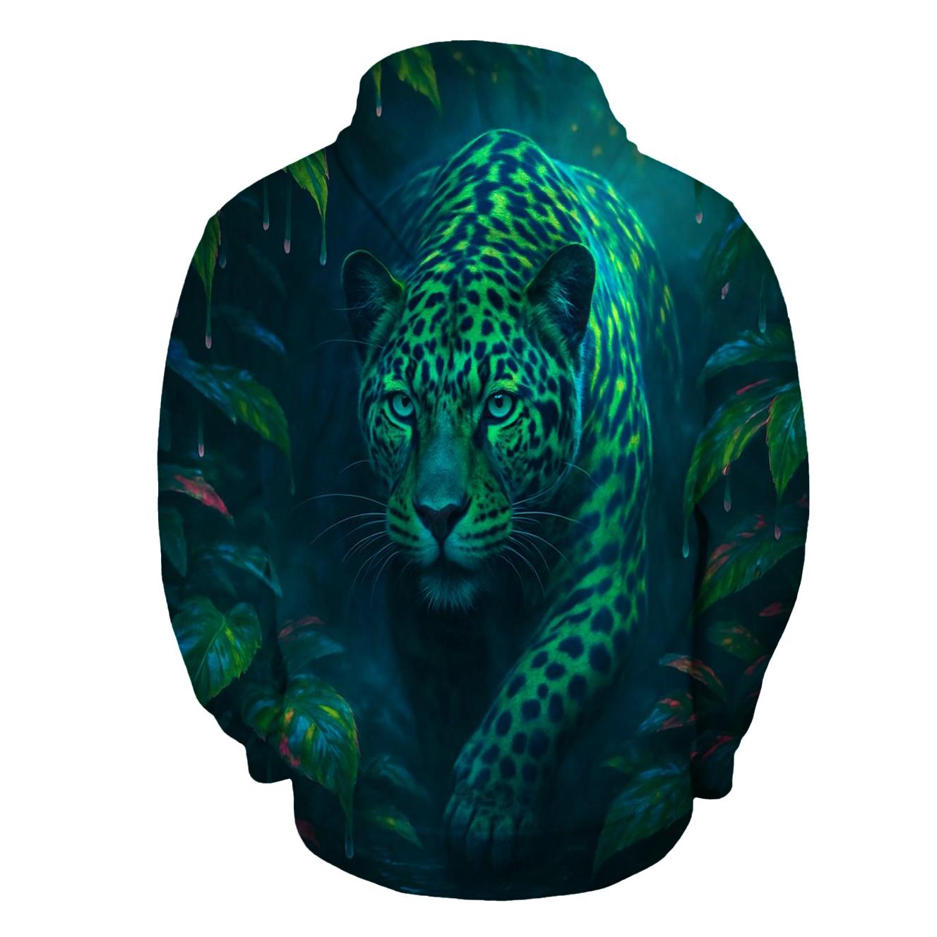Electric Rainforest Jaguar zip-up hoodies