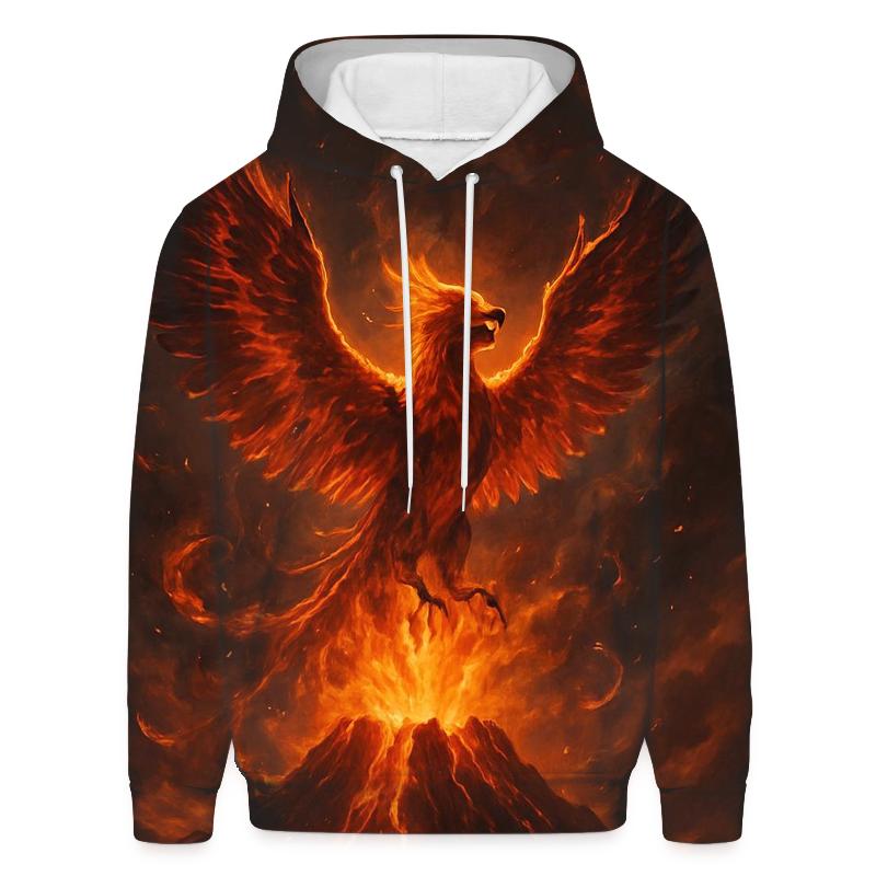 Volcanic Phoenix Flight graphic hoodies
