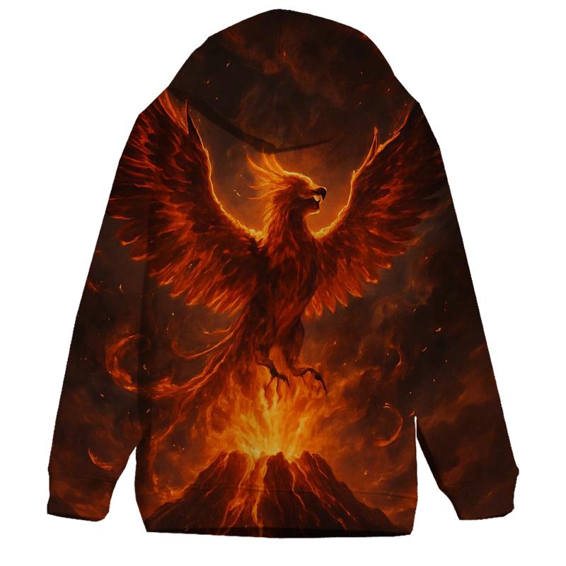 Volcanic Phoenix Flight graphic hoodies