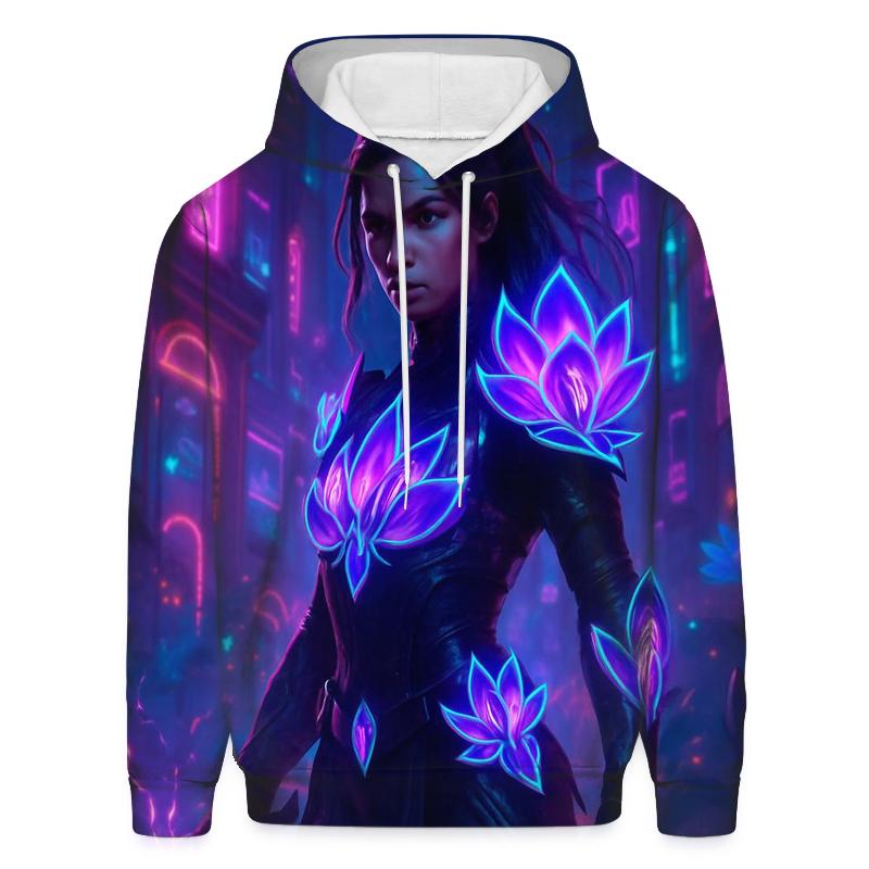 Neon Lotus Warrior hoodie styles
