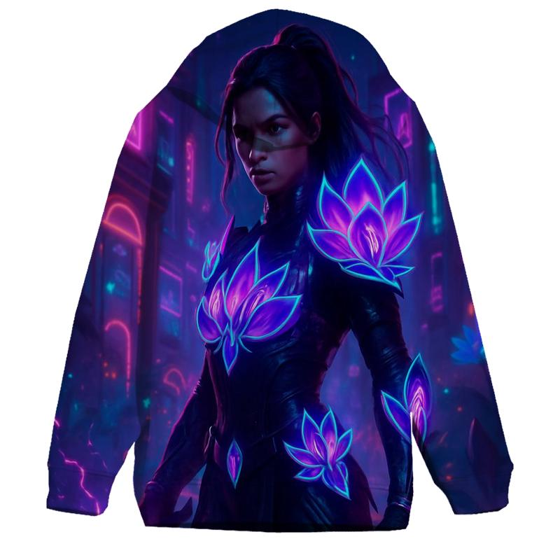 Neon Lotus Warrior hoodie styles