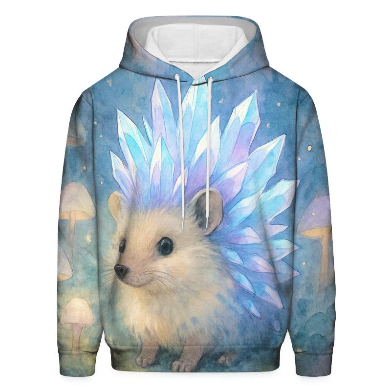 Glowing Crystal Hedgehog embroidered hoodies