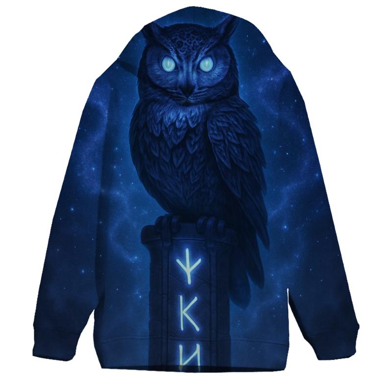 Starry Owl Shaman embroidered hoodies