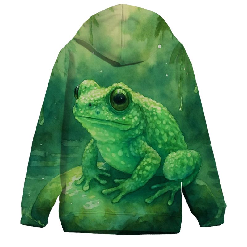 Glowing Mossy Frog zip-up hoodies