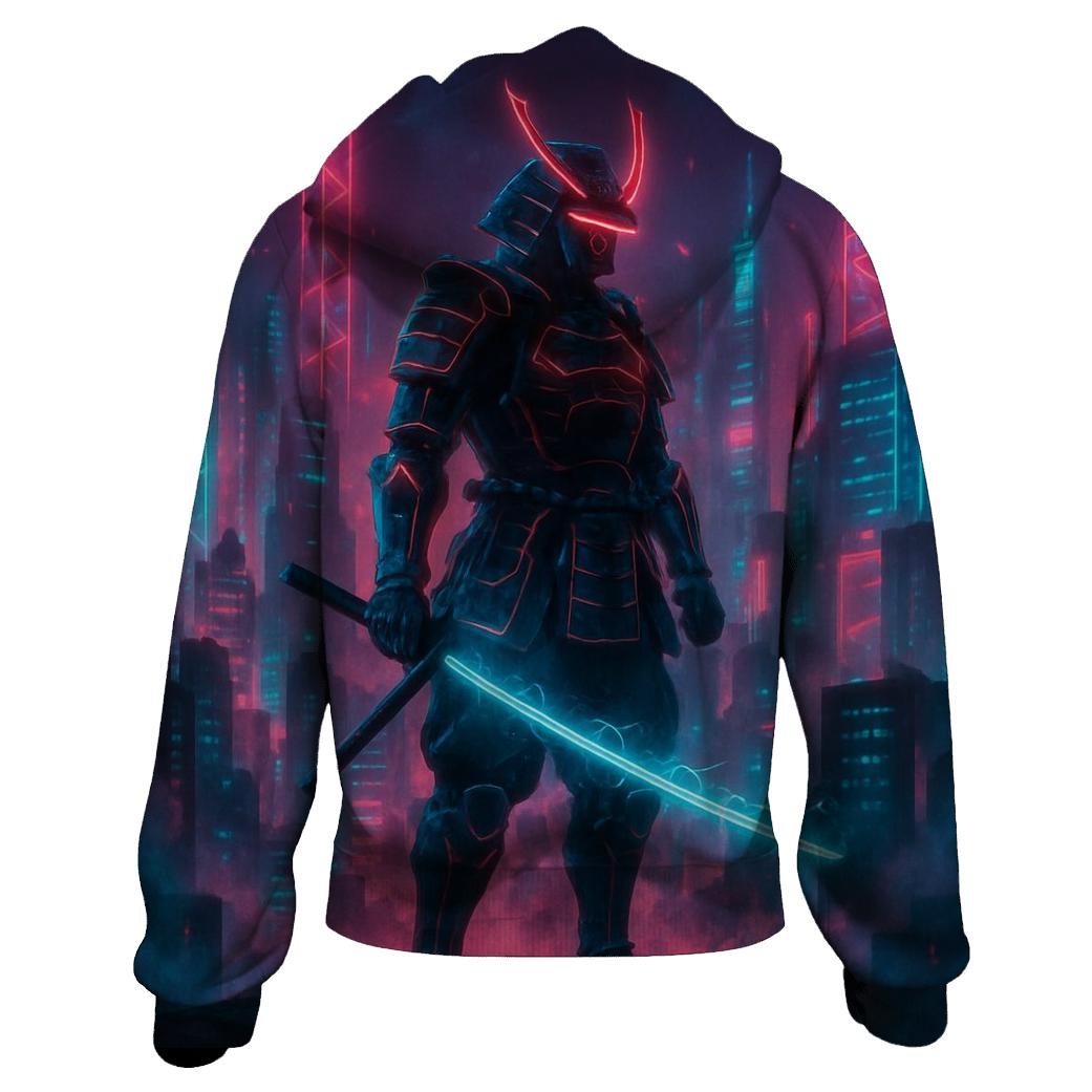 Neon Samurai Skyline hoodies fashion