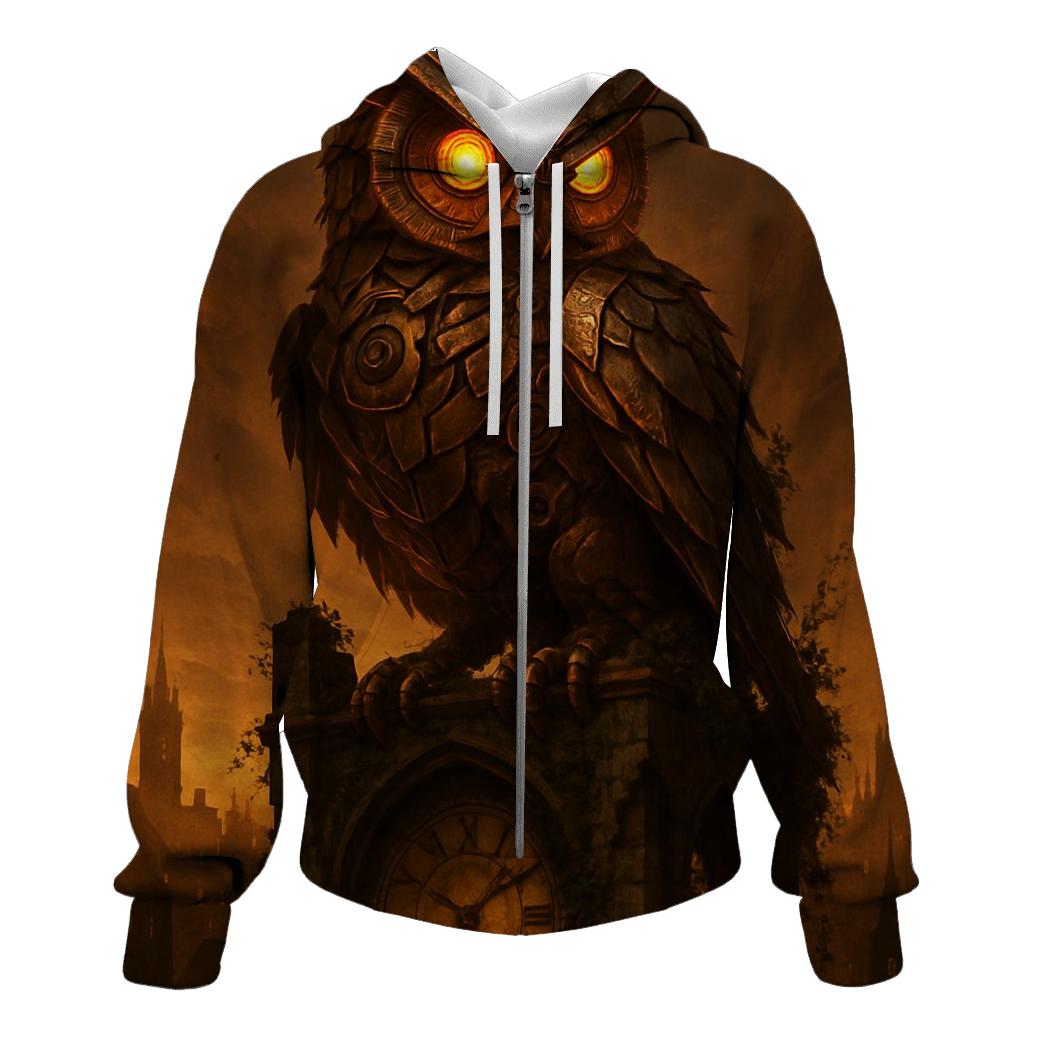 Mechanical Owl Sentinel zip-up hoodies