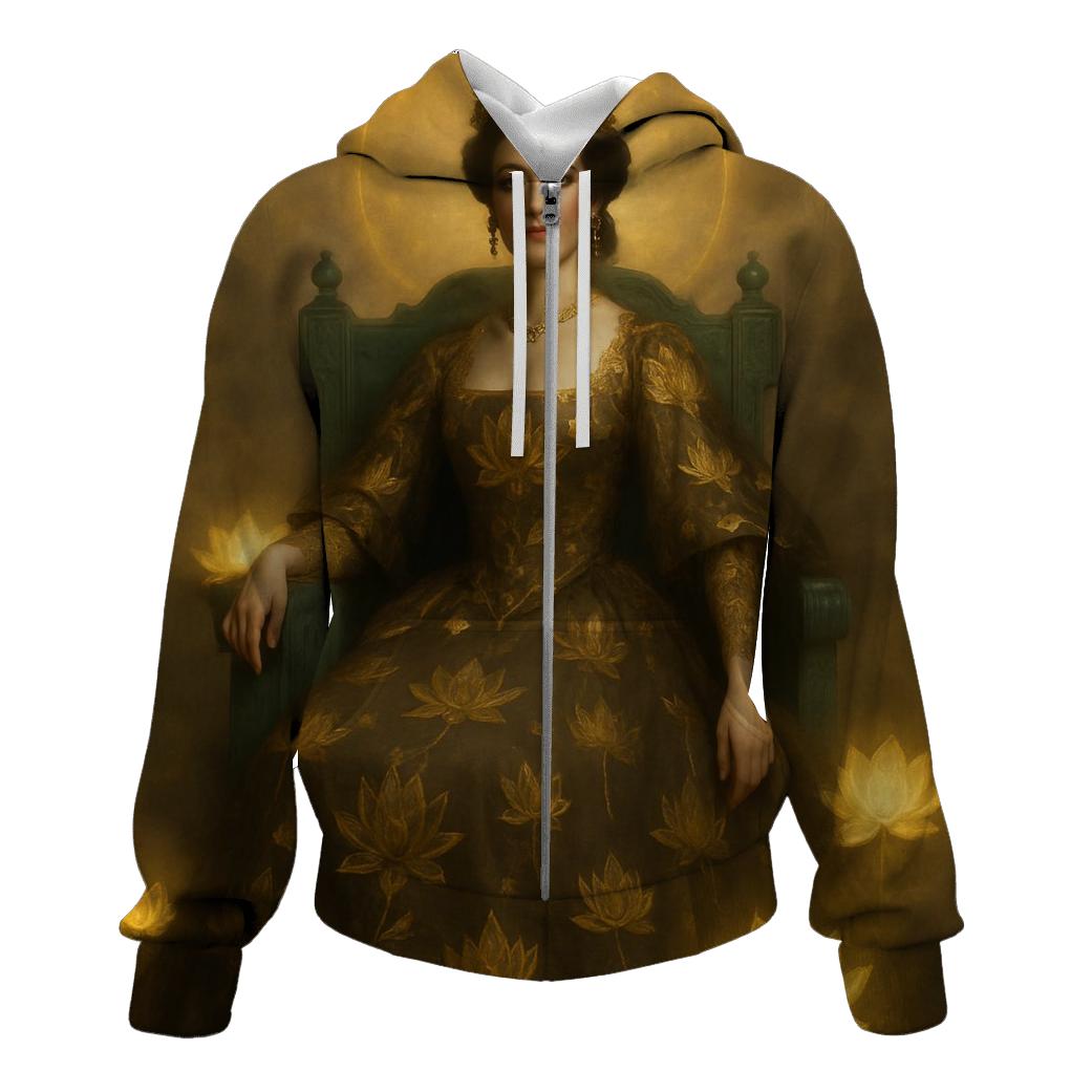 Gilded Lotus Empress zip-up hoodies