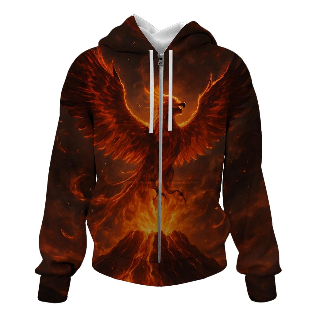 Volcanic Phoenix Flight designer hoodies