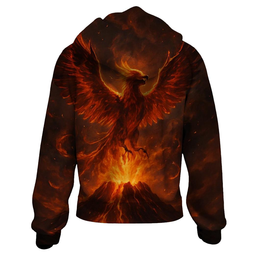 Volcanic Phoenix Flight designer hoodies