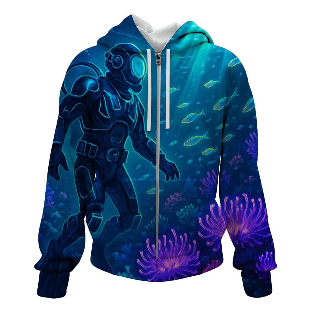 Electric Coral Reef Explorer heavyweight hoodies