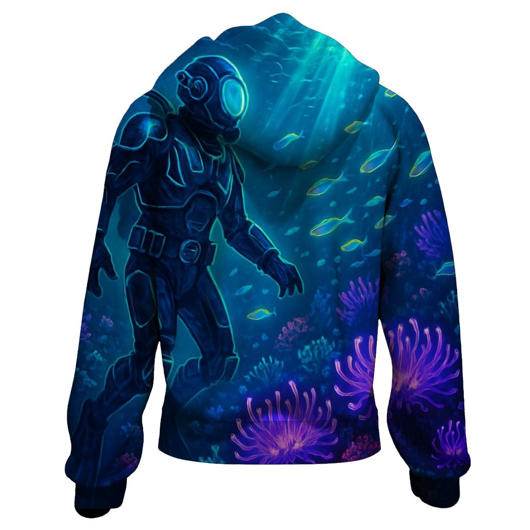 Electric Coral Reef Explorer heavyweight hoodies