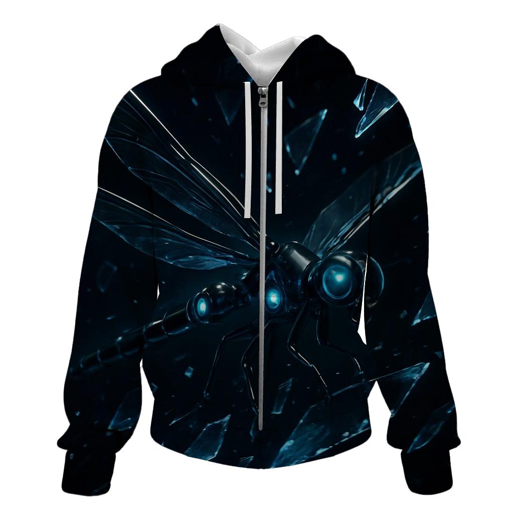 Mechanical Dragonfly Escape zip-up hoodies