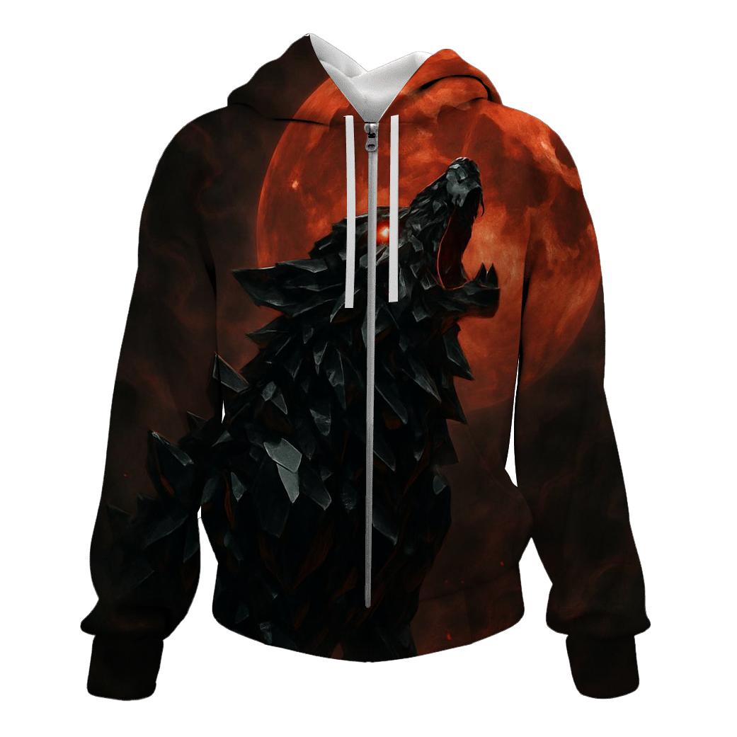 Obsidian Wolf Moon pullover hoodies