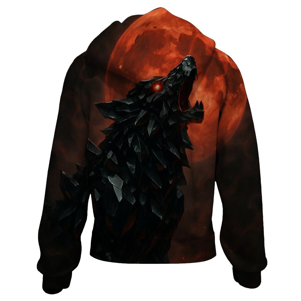 Obsidian Wolf Moon pullover hoodies