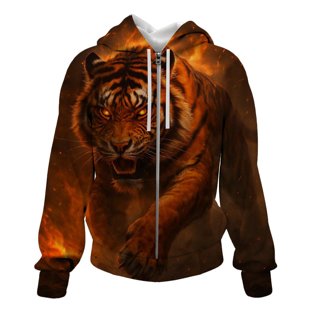 Inferno Tiger Charge hoodie designs