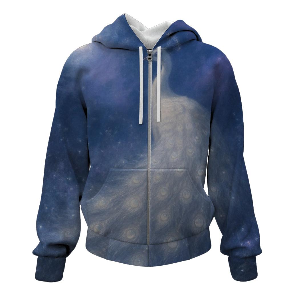 Moonlit Peacock Elegance printed hoodies
