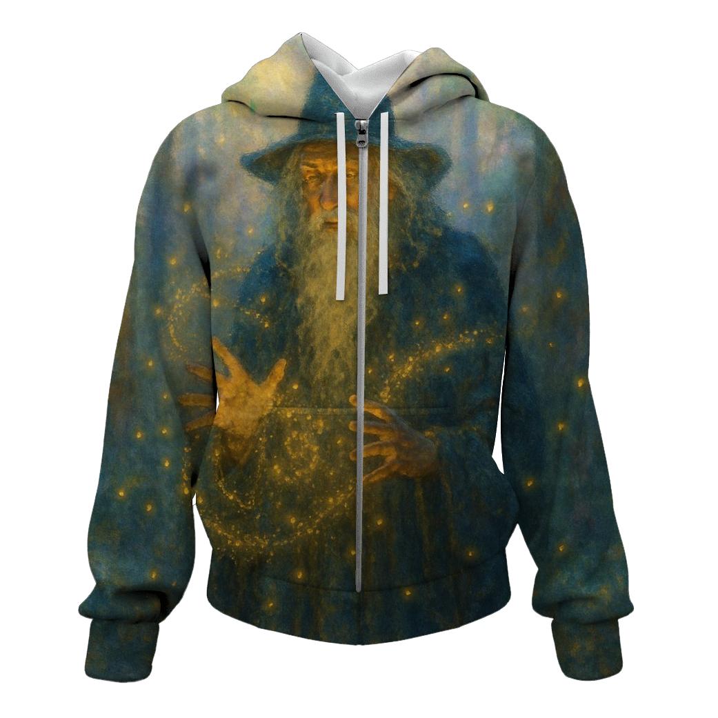 Luminous Firefly Wizard printed hoodies
