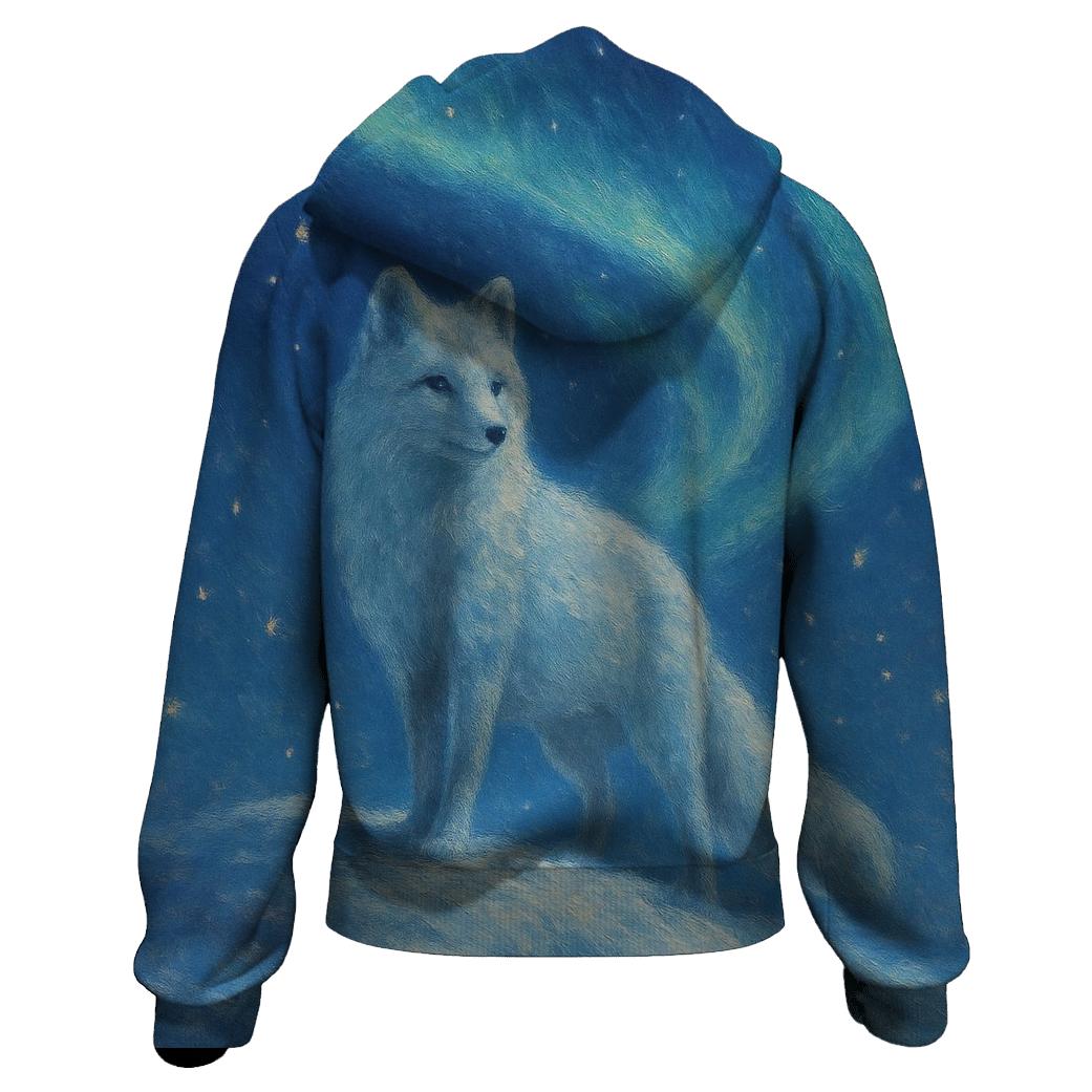 Silver Arctic Fox Vigil printed hoodies