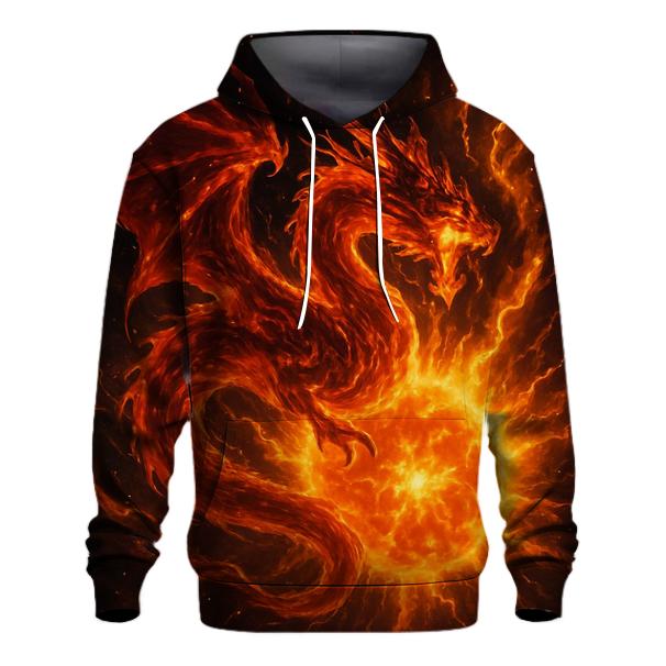 Solar Flare Dragon embroidered hoodies