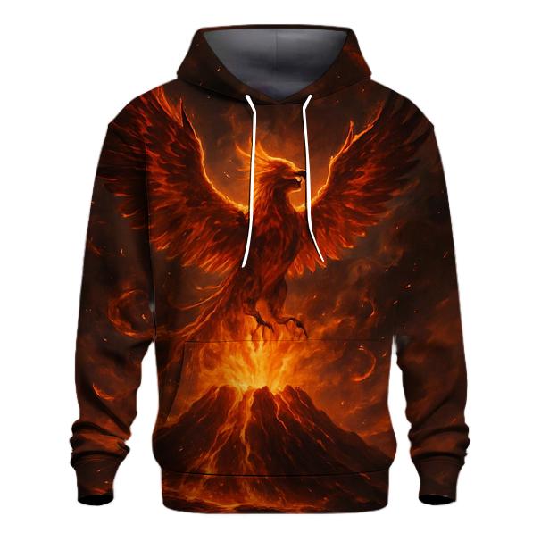 Volcanic Phoenix Flight embroidered hoodies