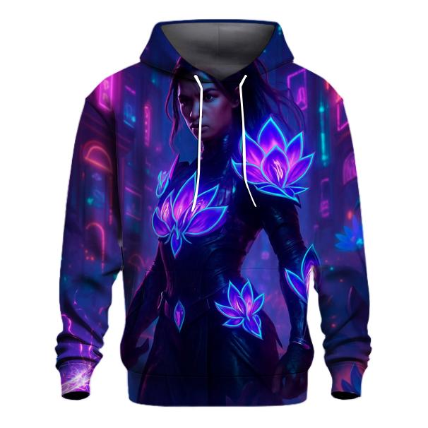 Neon Lotus Warrior designer hoodies
