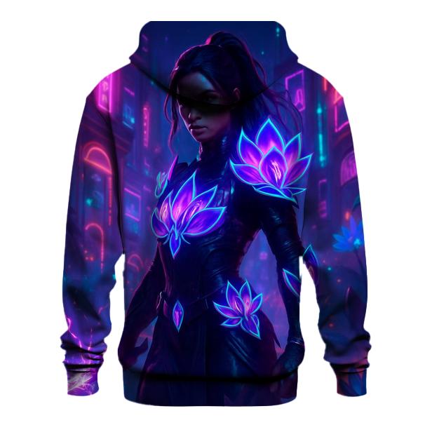 Neon Lotus Warrior designer hoodies
