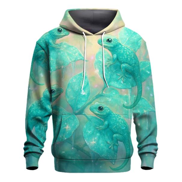 Glittering Gecko Grove embroidered hoodies