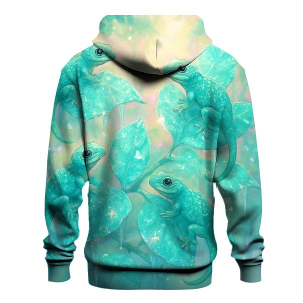 Glittering Gecko Grove embroidered hoodies