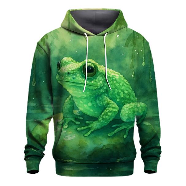 Glowing Mossy Frog printed hoodies