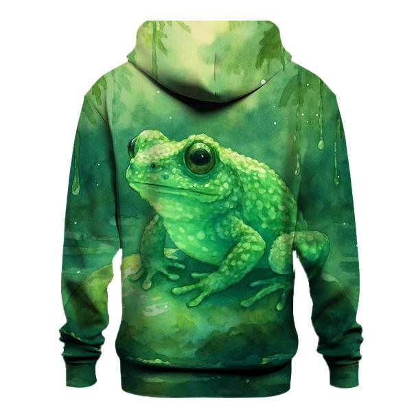 Glowing Mossy Frog printed hoodies
