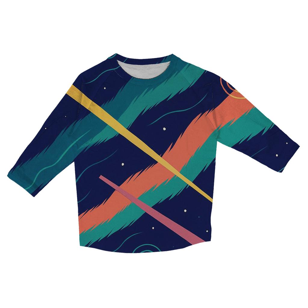 Auroral Jet Tapestry casual three quarter sleeve shirts