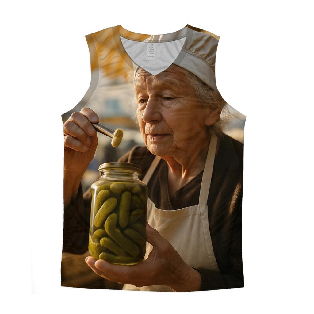 Morning Pickle Market Portrait personalized athletic tanks