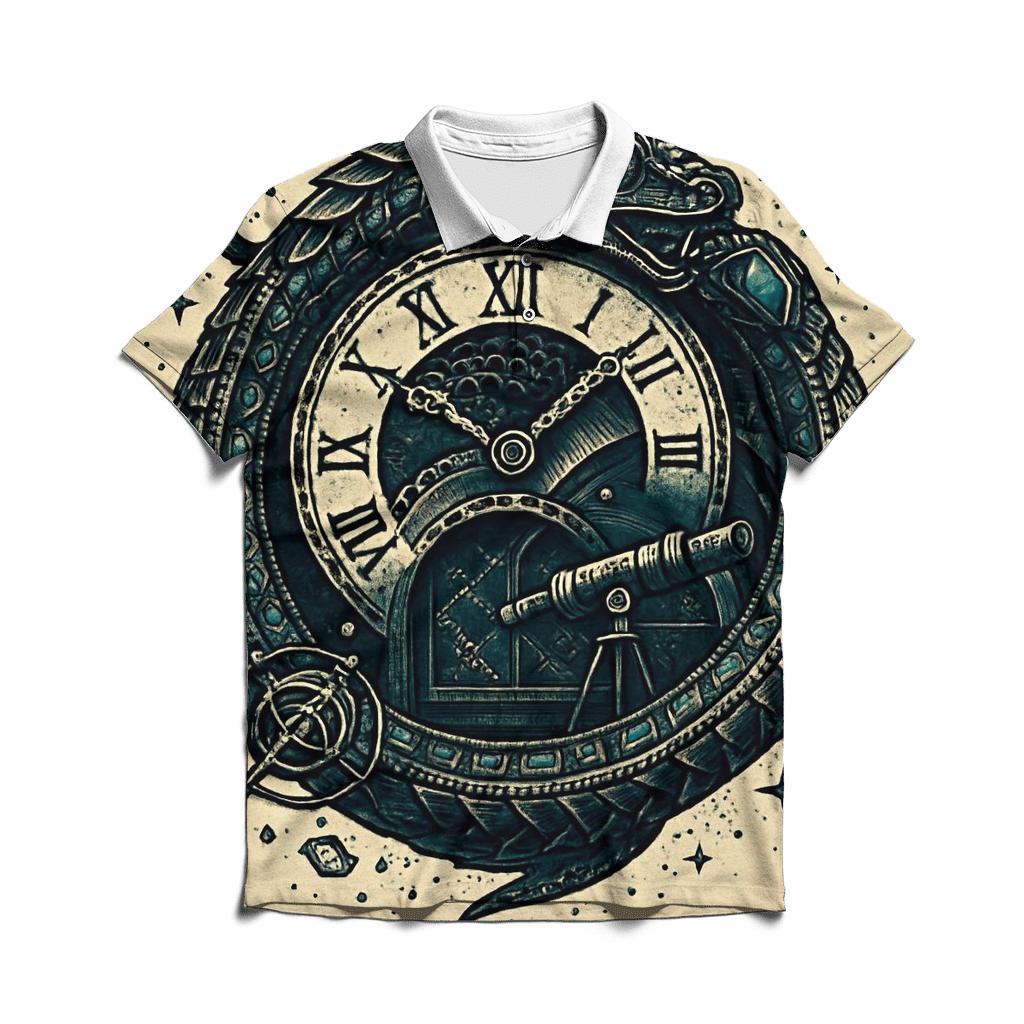 Celestial Ouroboros Clockwork stylish collar polo tees