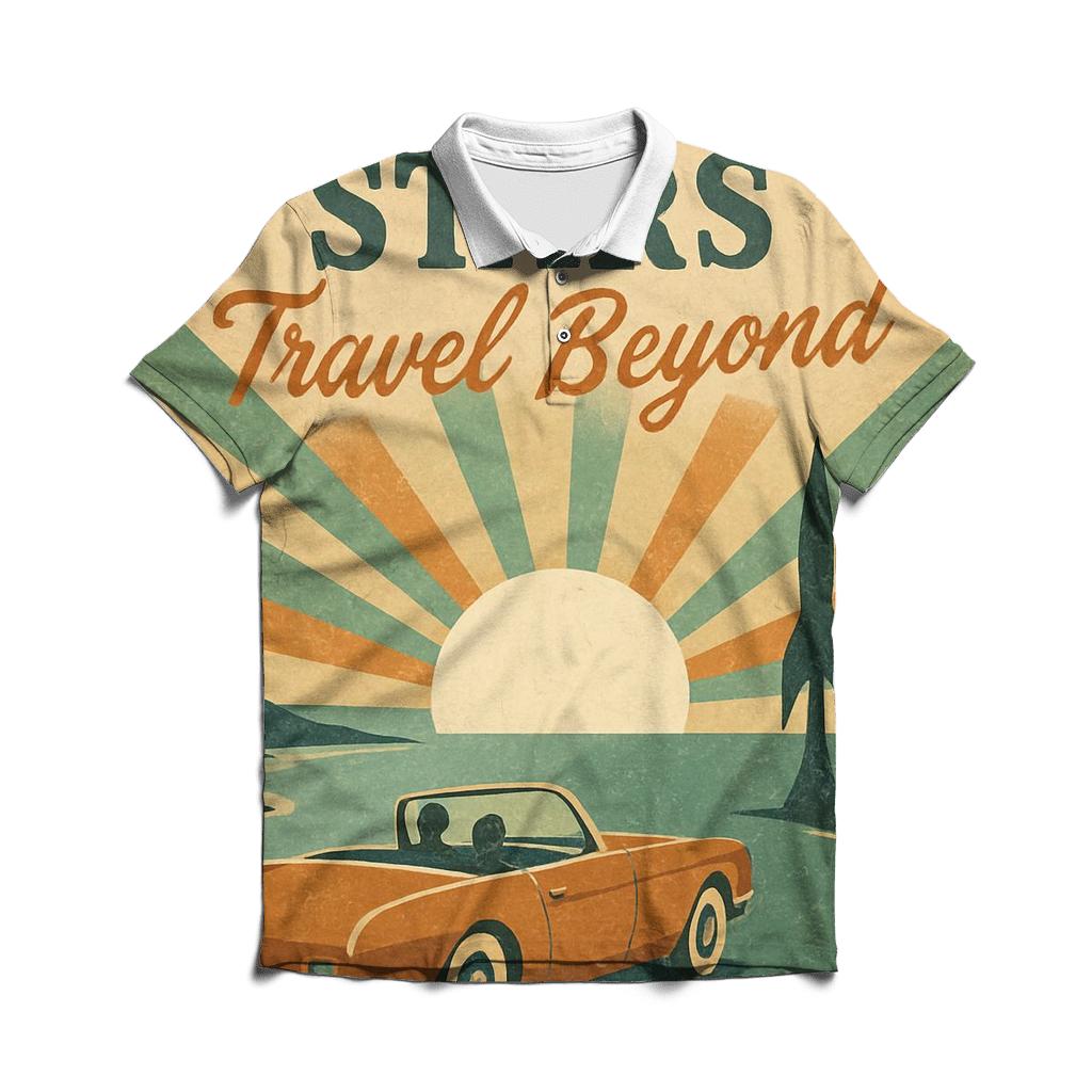 Midcentury Moonroad Travel Poster embroidered polo tops