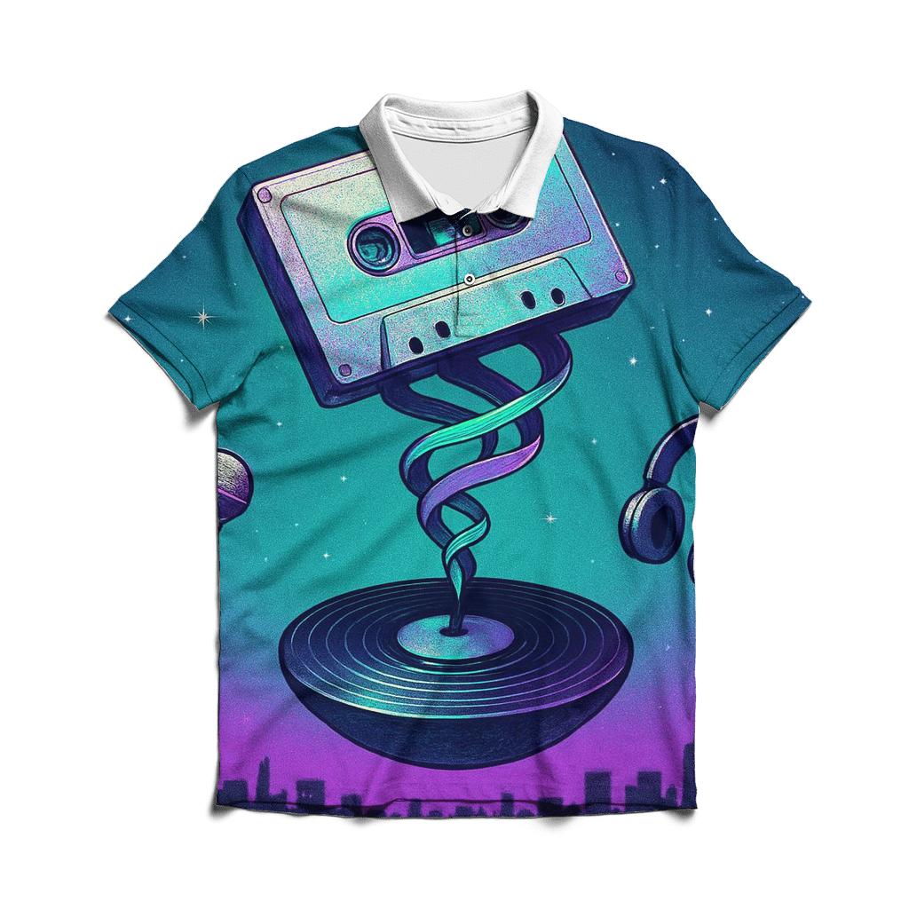 Cosmic Mixtape branded logo polo shirts