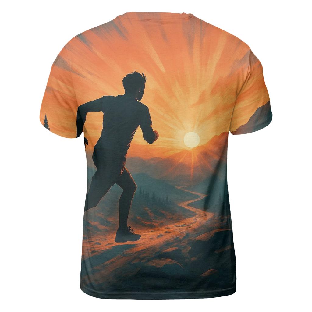 Trail Running Sunrise statement graphic shirts