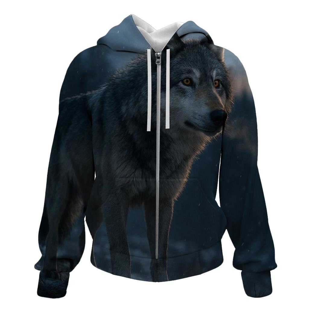 Northern Sentinel Wolf zip-up hoodies