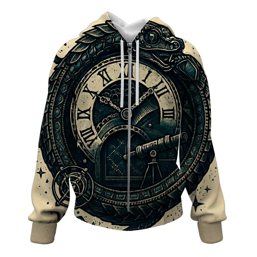 Celestial Ouroboros Clockwork embroidered hoodies