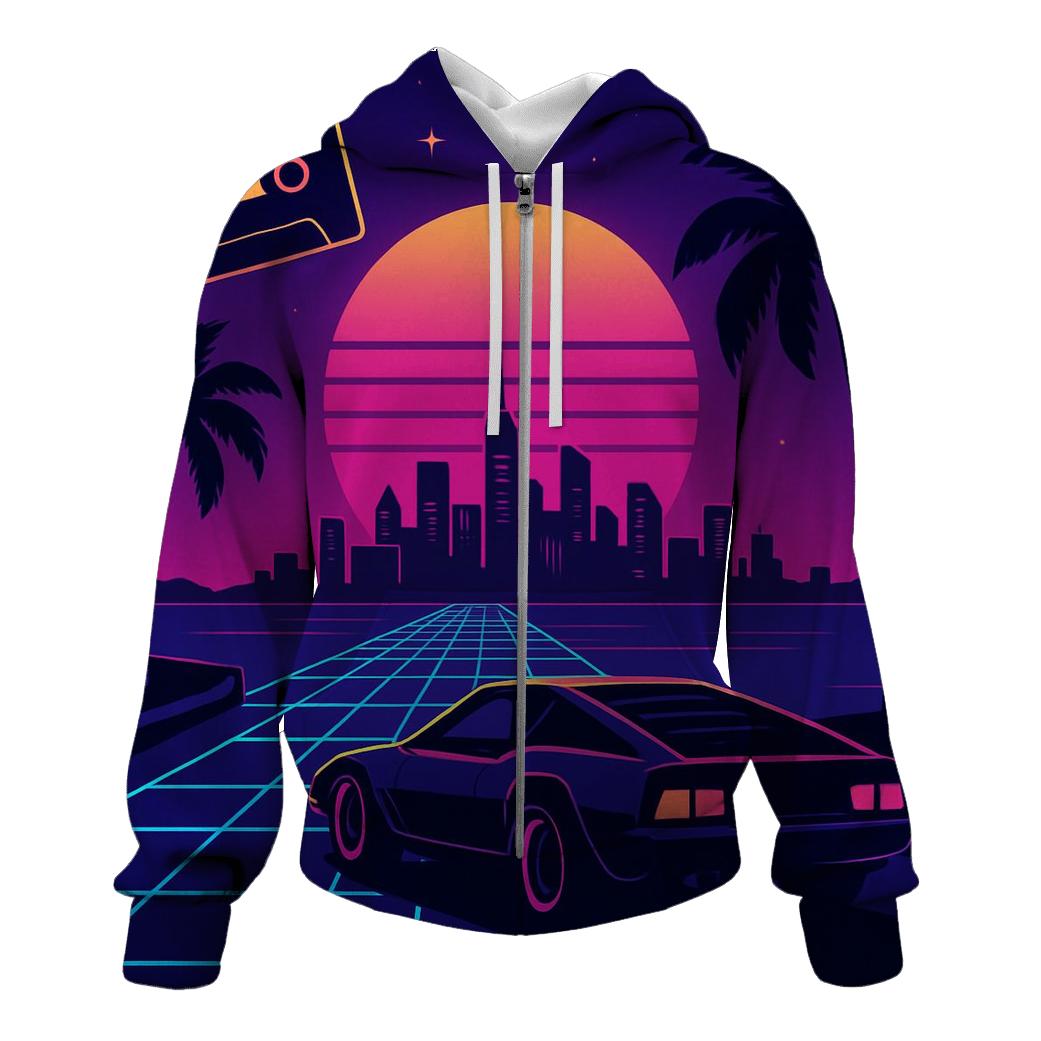 Neon Voyager Skyline custom hoodies