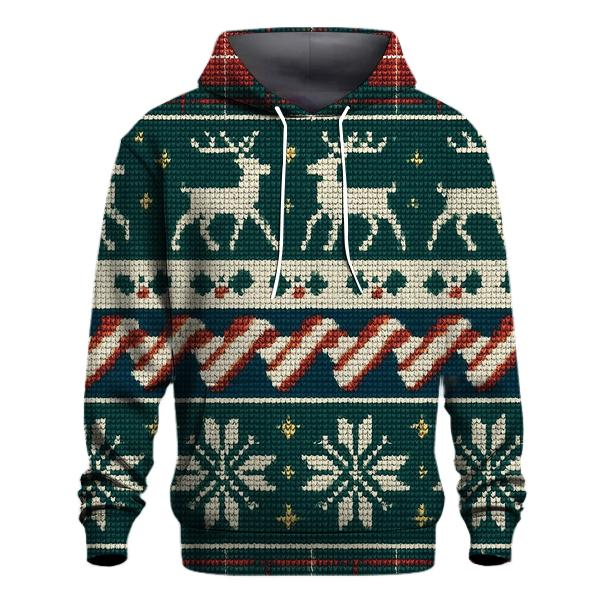 Tinsel Tartan Reindeer Parade Design lightweight hoodies