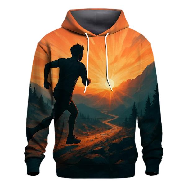 Trail Running Sunrise printed hoodies